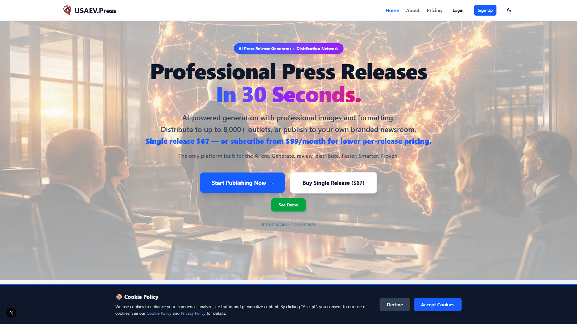 Homepage - Sign Up Button