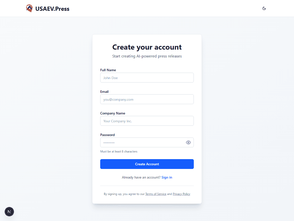 Sign Up Form